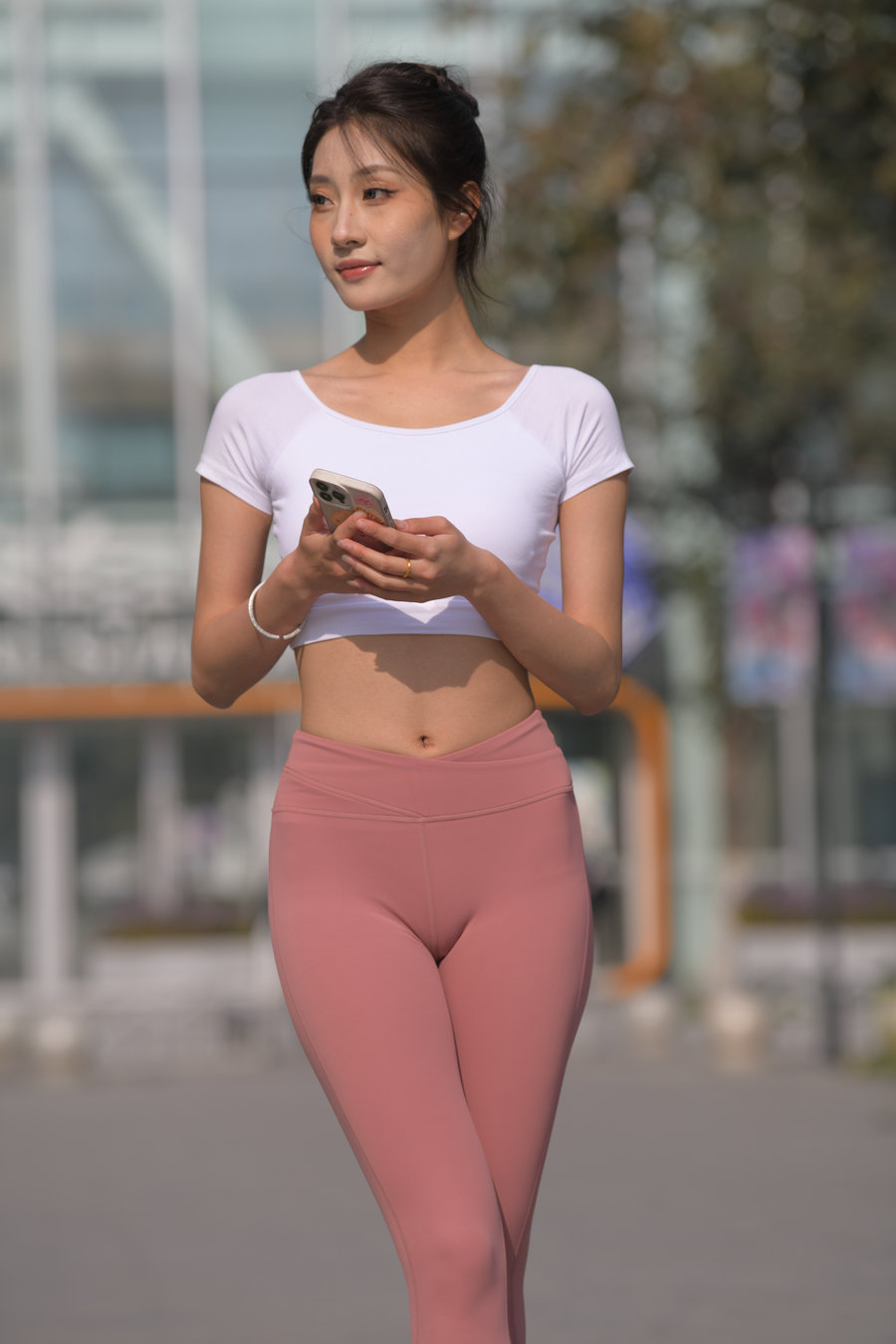 粉红色瑜伽裤女孩J4915 583P1V-26.4GB-婷美图