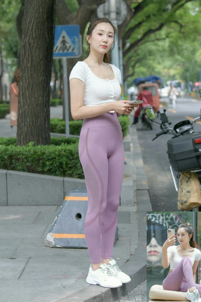 图片[5]-香芋色瑜伽裤高马尾漂亮女孩J2206 545P1V-19.1GB-婷美图