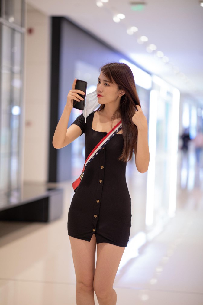 逛商场的黑色包臀裙美丽女孩【385P】00050-婷美图